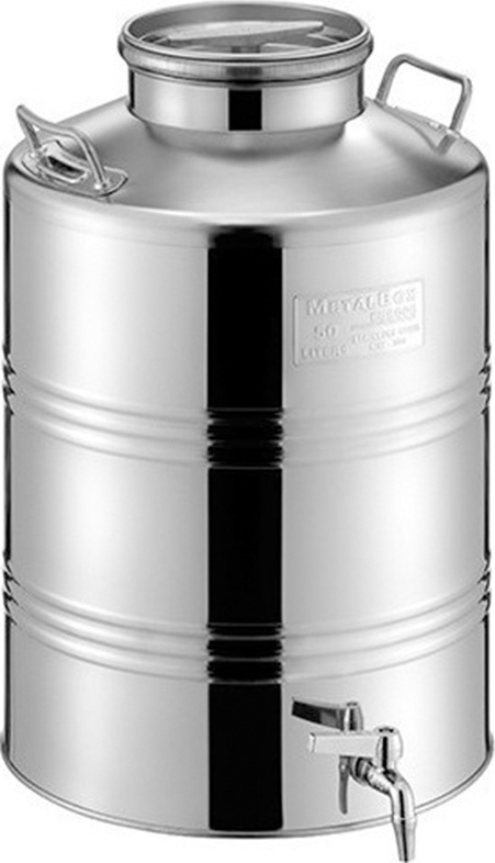 ΔΟΧΕΙΟ ΛΑΔΙΟΥ ΚΡΑΣΙΟΥ ΙΝΟΧ METALBOX 50 LT + ΚΑΝΟΥΛΑ