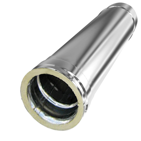 Καπνοδόχος INOX ΔΙΠΛΟΥ ΤΟΙΧΩΜΑΤΟΣ Φ120-180, 100cm,